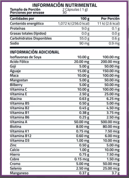 nux-x mujer 60 cap NUX-X (MUJER) 60 Capsulas